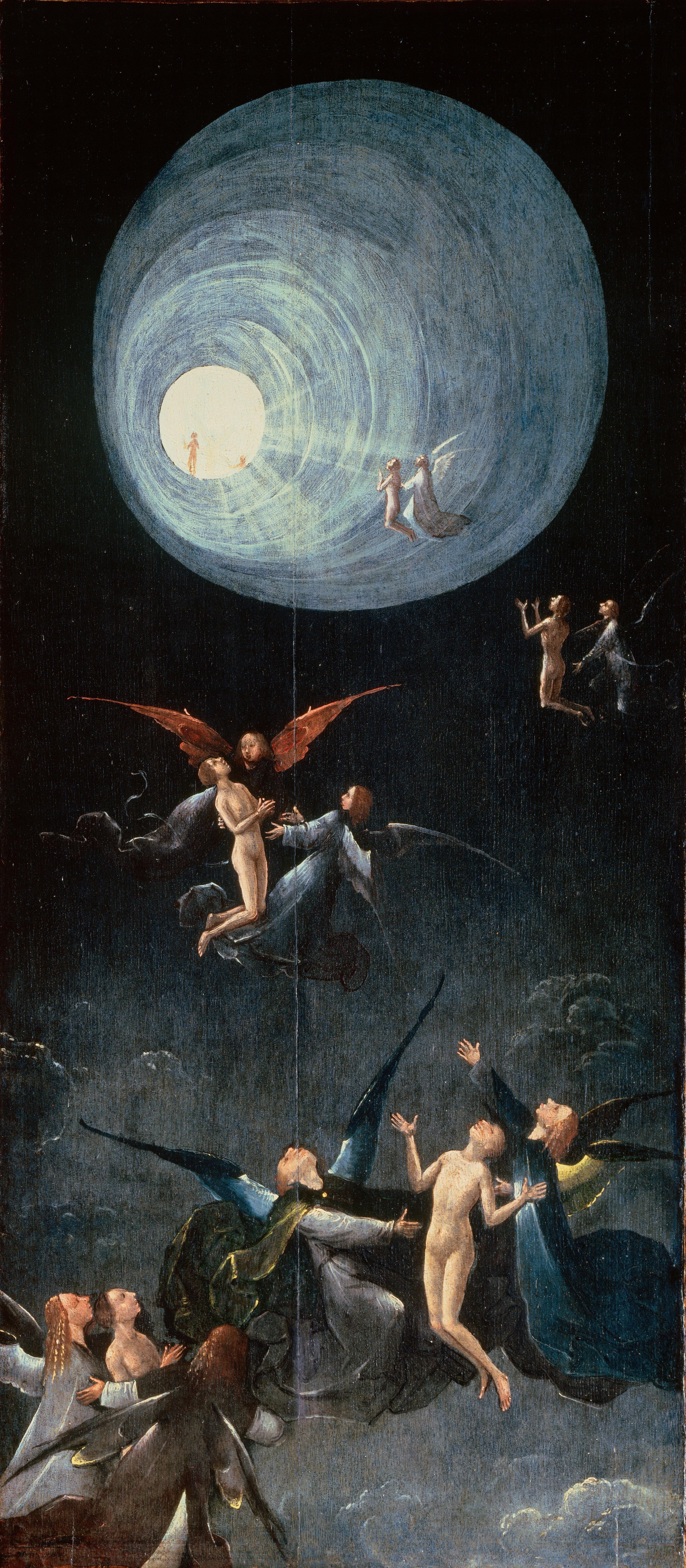 Alchemical figure at a crossroads with light and shadow