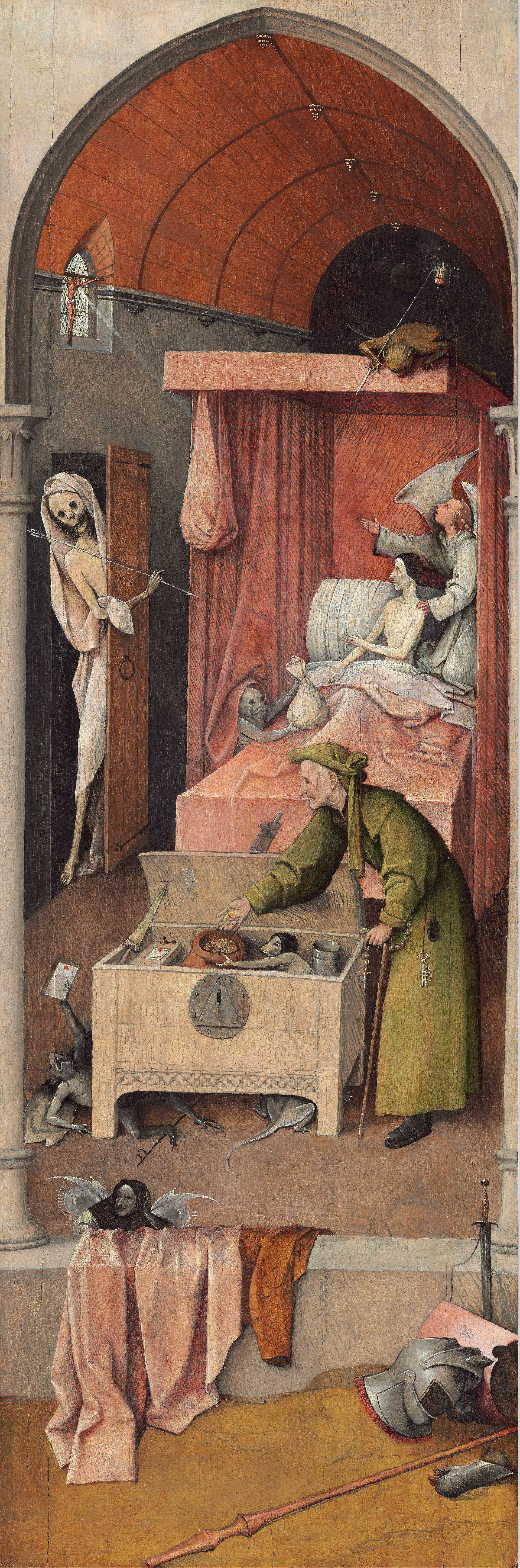Alchemical crystal ball illustration with smoke and light